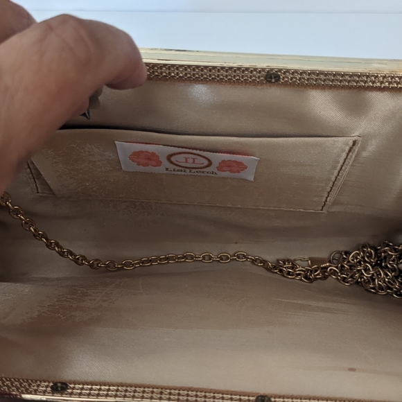 Lisi Leech Chic Tan Clutch with Gold Detailing - Picture 5 of 9
